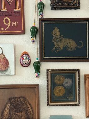 Framed Mixed Media Dog Wall Art